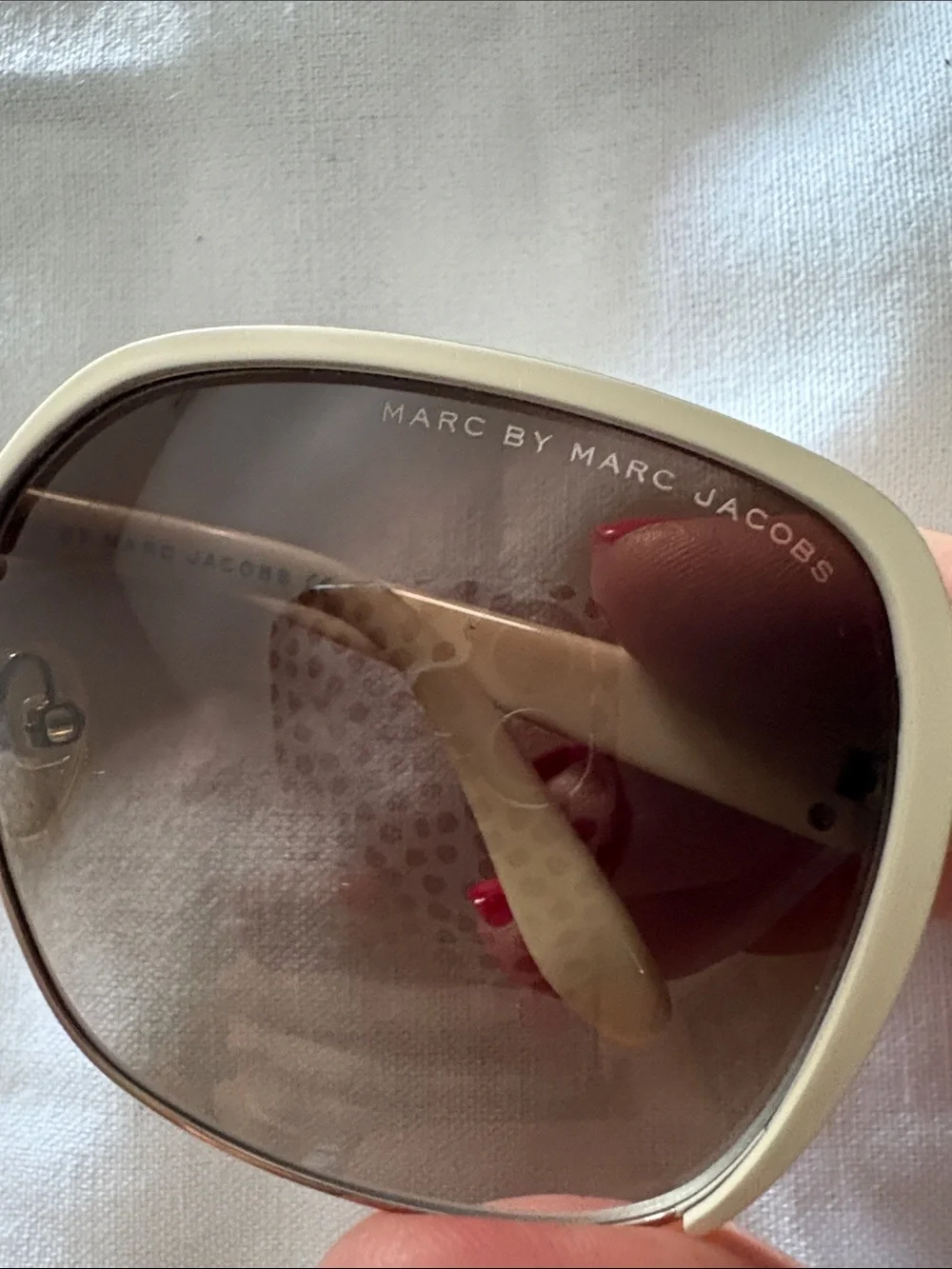 Marc by Marc Jacobs cream enamel frame sunglasses with brown gradient lenses